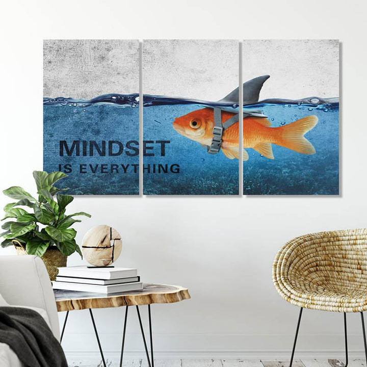 3Pcs Abstract Blue Goldfish Shark Posters Canvas Painting | Bowlift