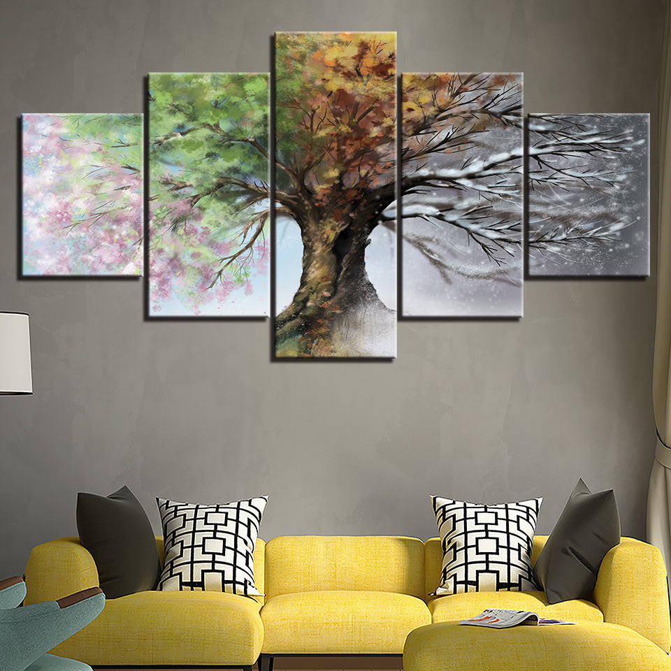 All Season Tree - Canvas Wall Art Painting | Bowlift