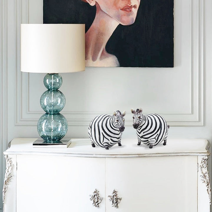 Modern Cute Zebra Resin Figurines | Bowlift