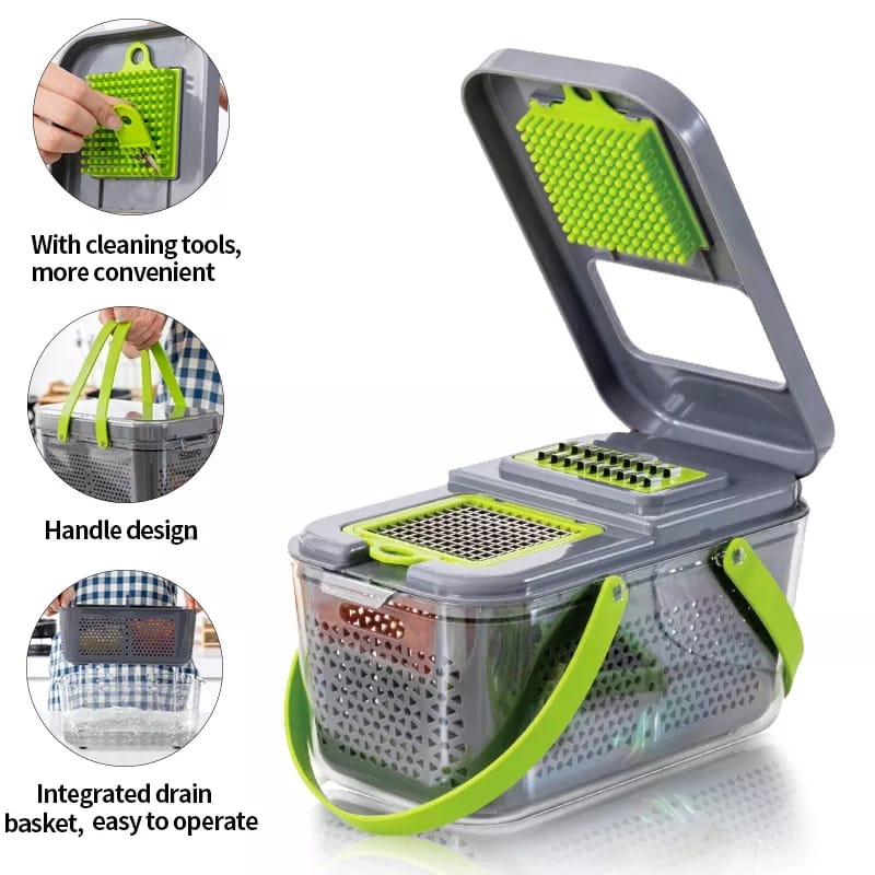 Vegetable Chopper Colander Basket Cutter Bowlift