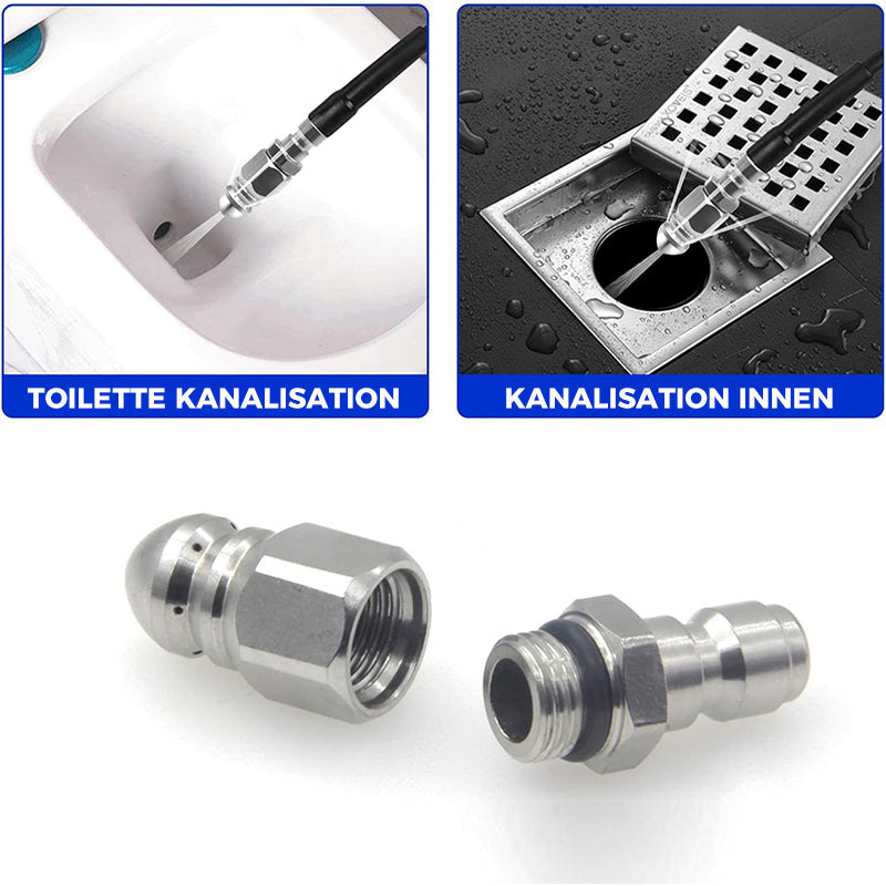 High pressure nozzle made of stainless steel for unclogging wastewater pipes | Bowlift
