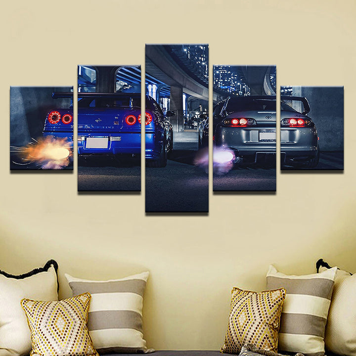 Car Racers 5 Piece - Canvas Wall Art Painting | Bowlift