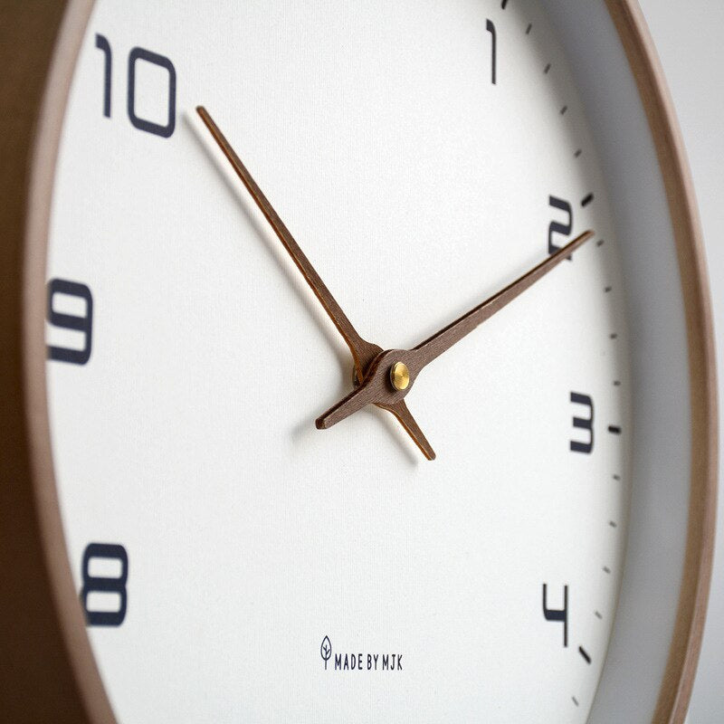BowLift | NordicGlow Wooden Wall Clock - Minimalist Scandinavian Design for Timeless Elegance