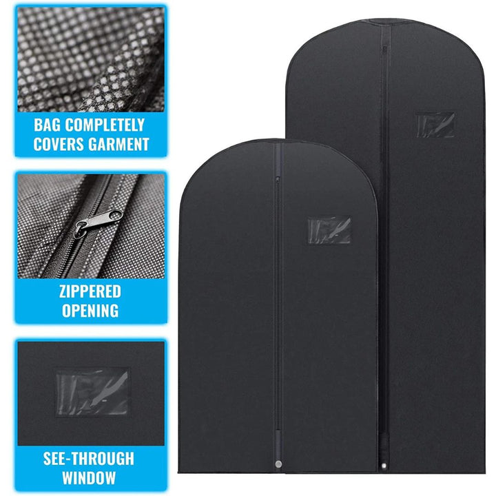 BowLift | 5 Premium Garment Bags - With Transparent Window, Water-Repellent - 40"/54" Inches
