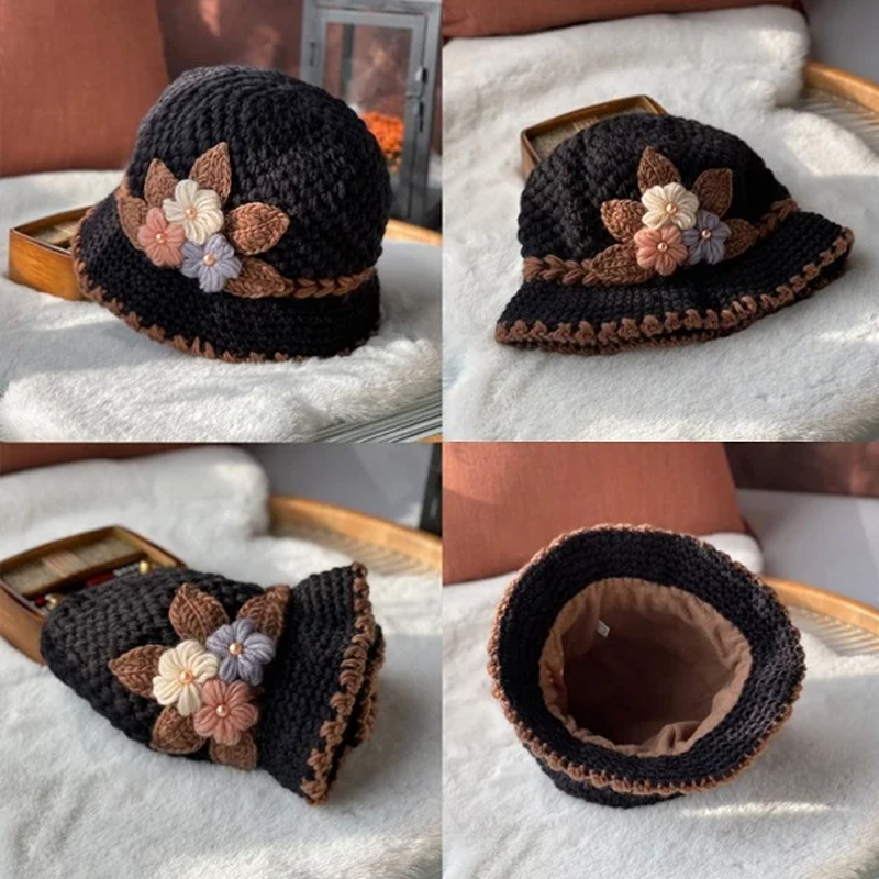 BowLift | French Thick Women's Flower Knit Wool Hat