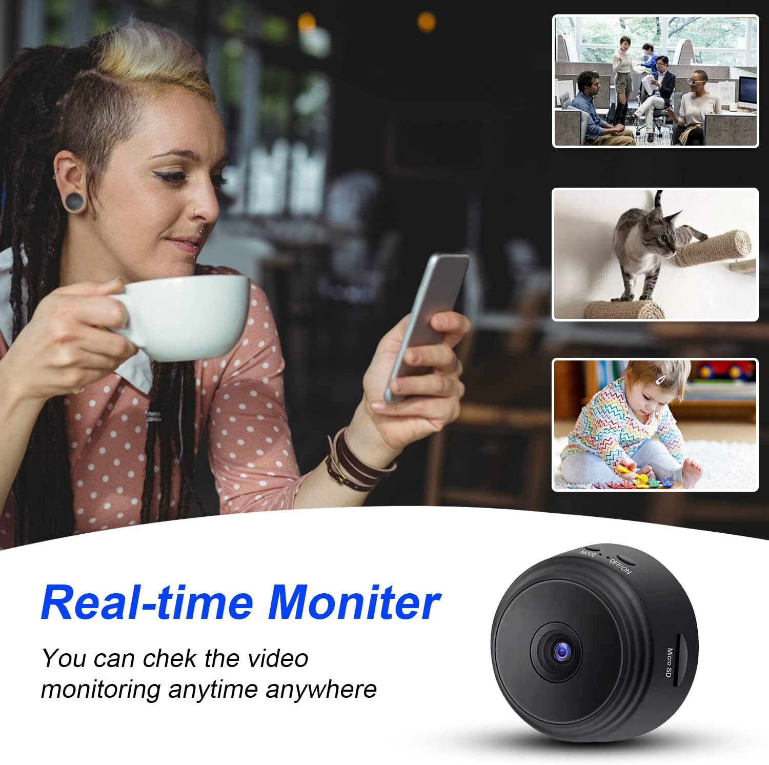 BowLift | Eyecam Mini Spy Camera – Compact Wi-Fi Home Security Camera for Indoor Surveillance