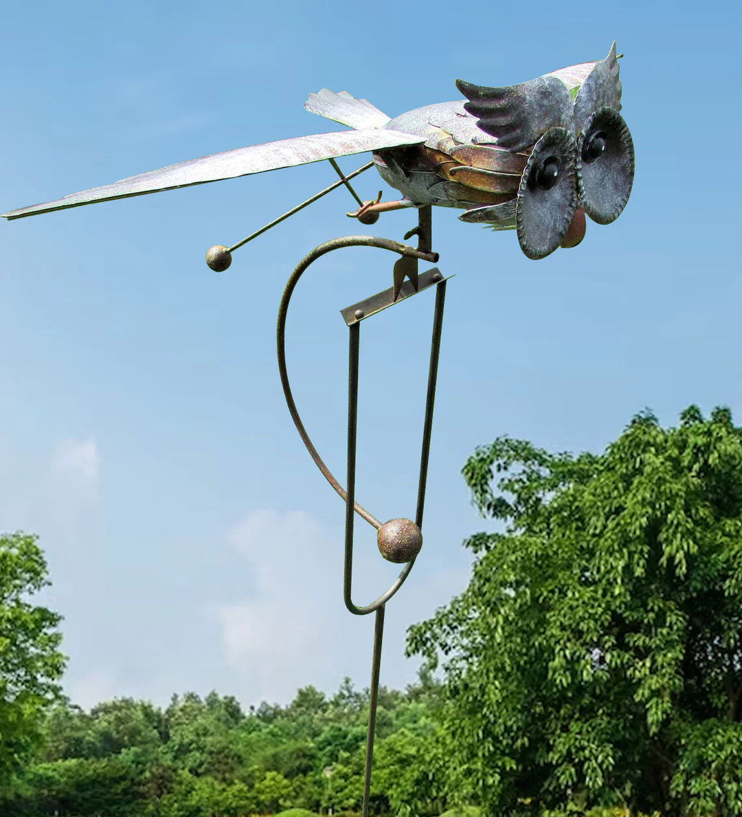 BowLift | WindGarden | Metal Garden Twirler Wind Spinner with Ground Stake – Weather Resistant Decor