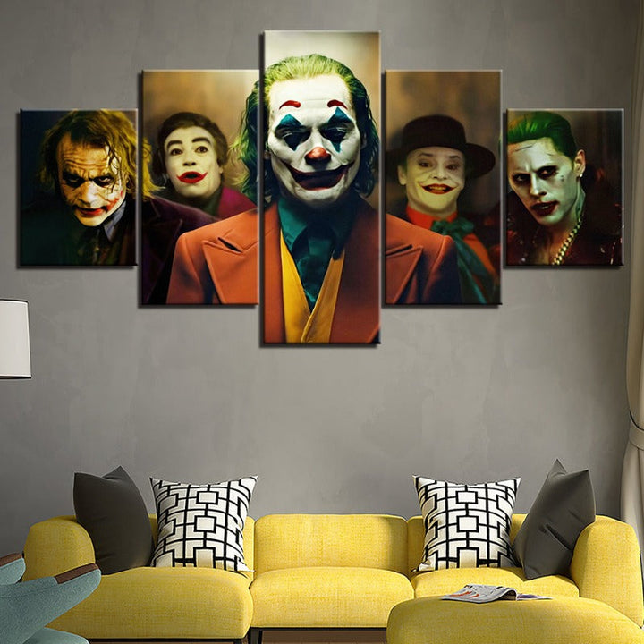 Joker Versions - 5 Piece Canvas Wall Art Painting | Bowlift