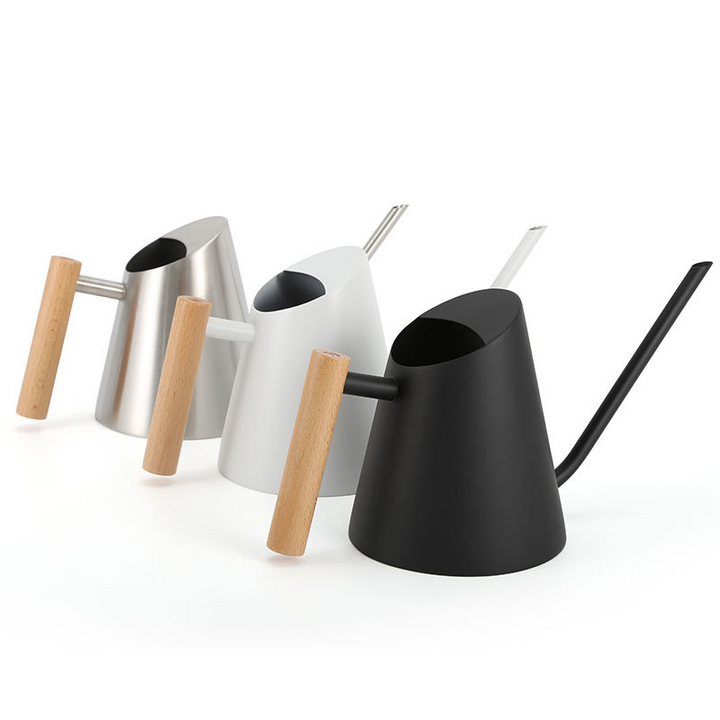 BowLift | Modern watering can with wooden handle – Stylish watering can for plants in the garden