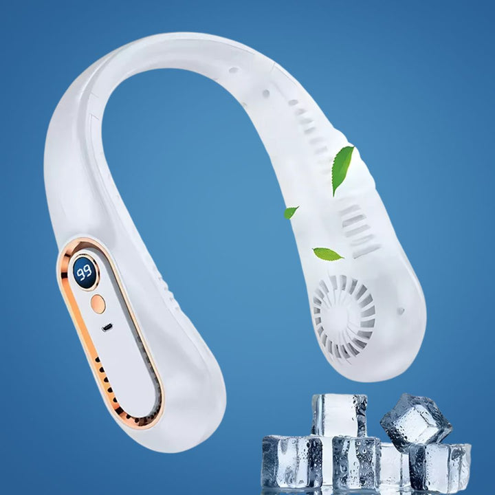 CoolEase | Portable Neck Fan – Hands‑Free Bladeless Cooling – Five‑Speed USB‑C – Travel Office Commuters Bowlift