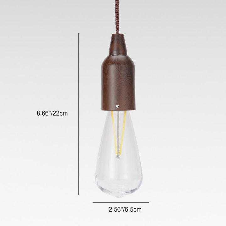 Retro Portable Waterproof Wood Round Cone Battery USB 1-Light Camping Outdoor Light | Bowlift
