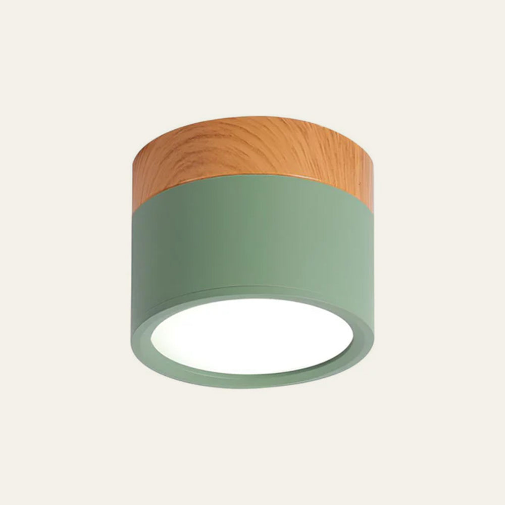 BowLift | Ceiling Light with Pink Flush Wood Finish