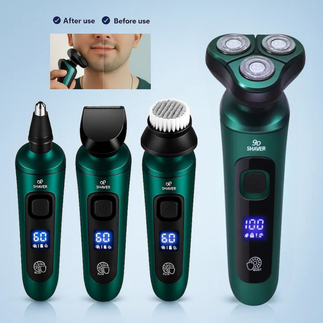 4-in-1 Grooming – Waterproof – LED Display – USB Rechargeable – Wet and Dry Shaving Bowlift