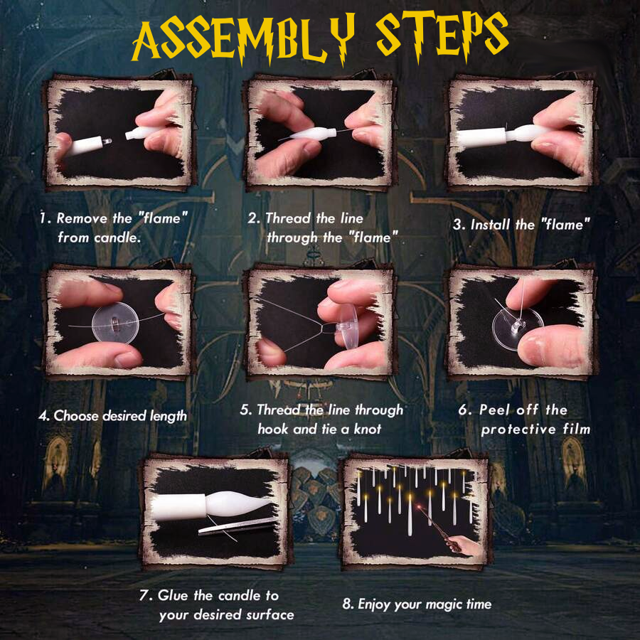 BowLift | Floating LED Candles with Remote Wand | Flameless Hanging Lights | 12-Pack with Hooks & Batteries