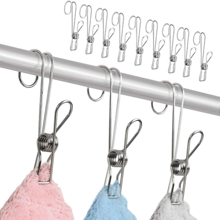 BowLift | Stainless Steel Metal Long Tail Clip (6 pcs/set)