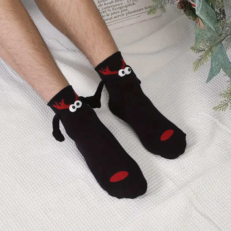 BowLift | Magnetic Socks Winter Edition Couple Hand in Hand Socks