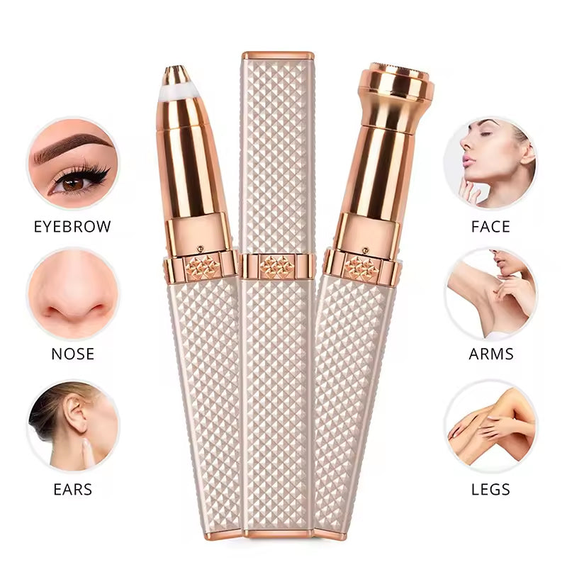 BowLift | 4 In 1 Facial Electric Shaver For Women, Full Body Epilator Rechargeable Eyebrow Nose Bikini Area Hair Clipper