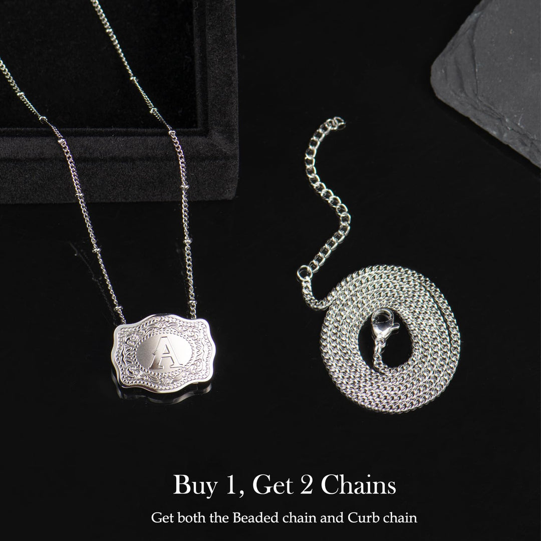 BowLift | Dainty Belt Buckle Letter Initial Necklaces