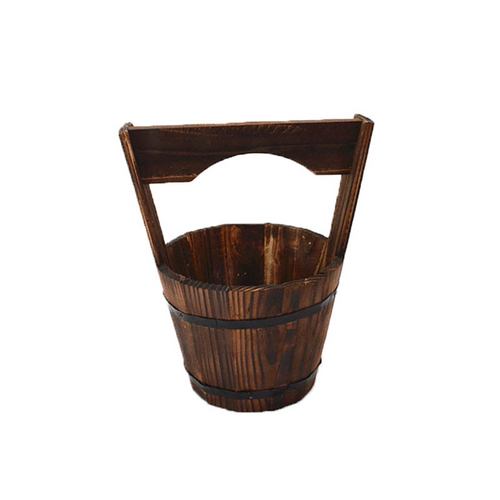 BowLift | Wooden Bucket Planter in Barrel Design for Garden and Terrace – Decorative Flower Pots made of Wood