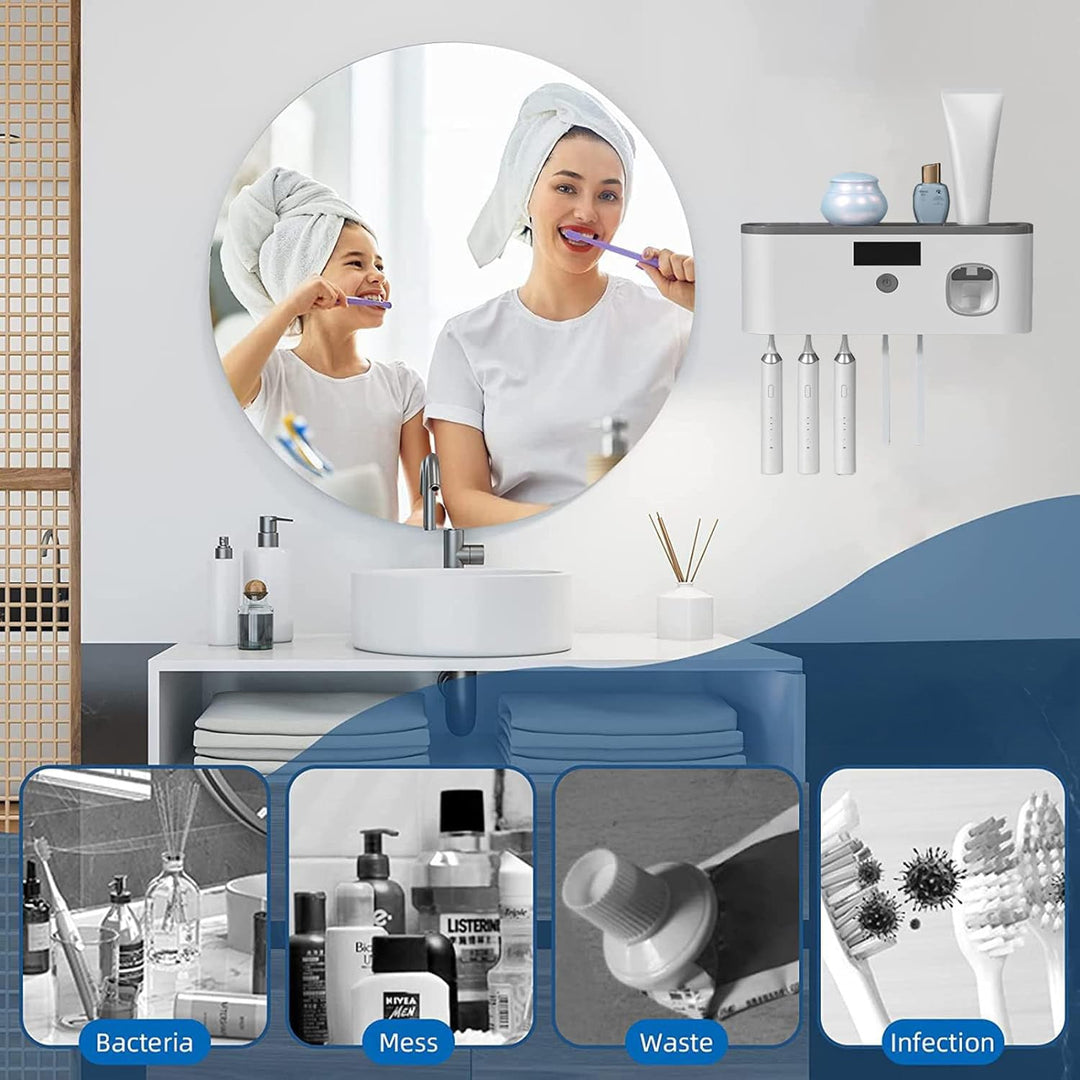 BowLift | UVShield – Hygienic toothbrush holder with smart dosing!