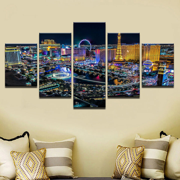 Las Vegas Lights 5 Piece - Canvas Wall Art Painting | Bowlift
