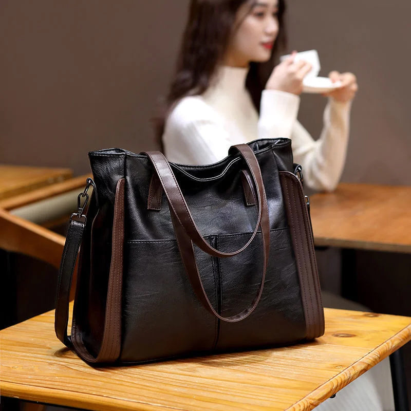 Women's tote bag made of soft leather with large capacity | Bowlift