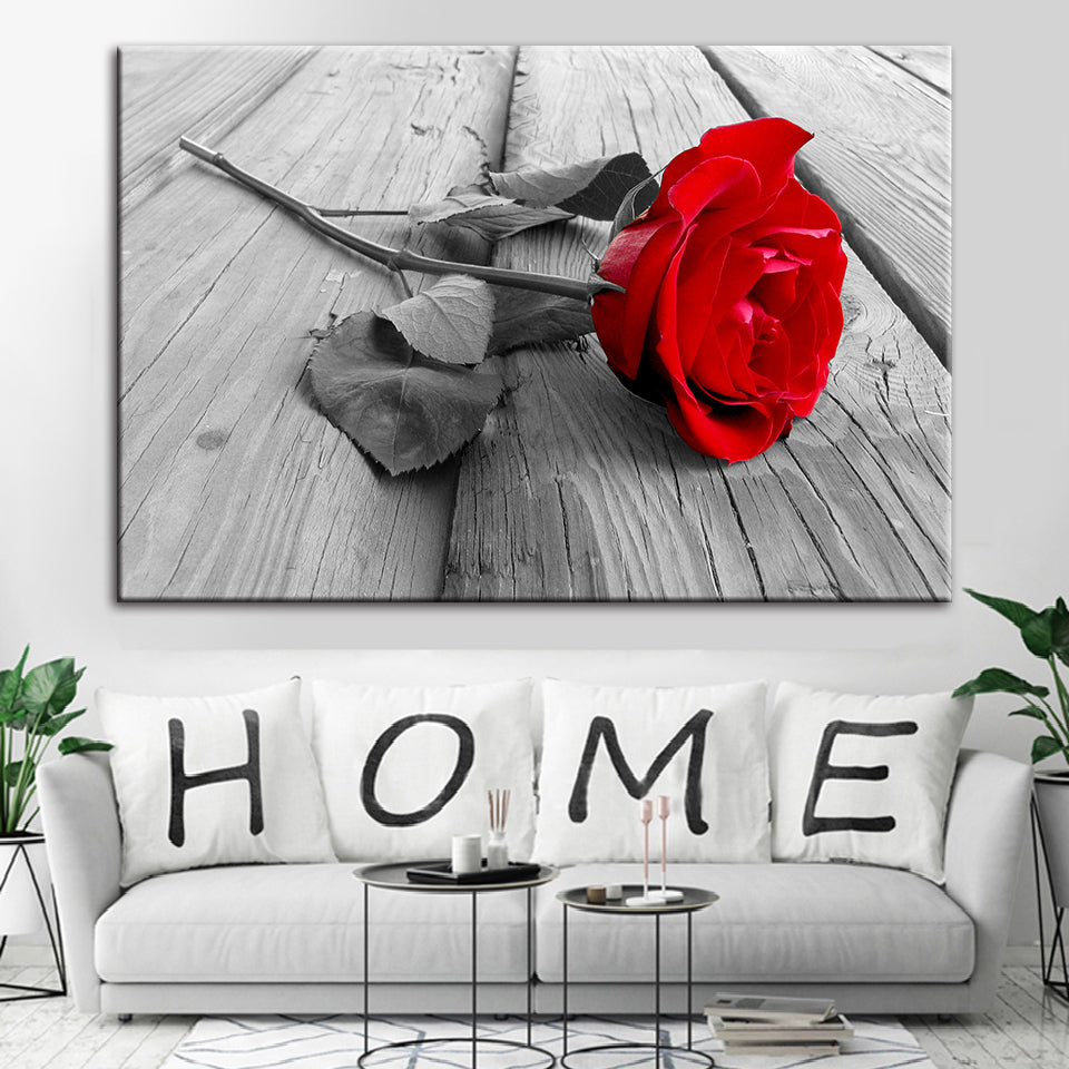 Lonely Rose - Canvas Wall Art Painting | Bowlift