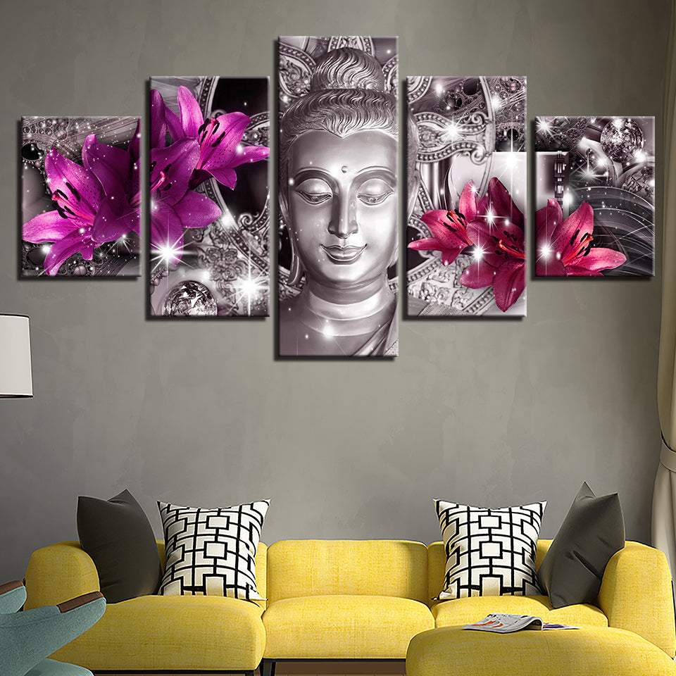 Peaceful Lilies 5 Piece - Canvas Wall Art Paintings | Bowlift