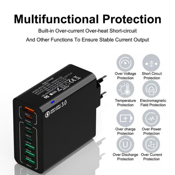 BowLift | 8 in 1 waterproof port USB fast charger
