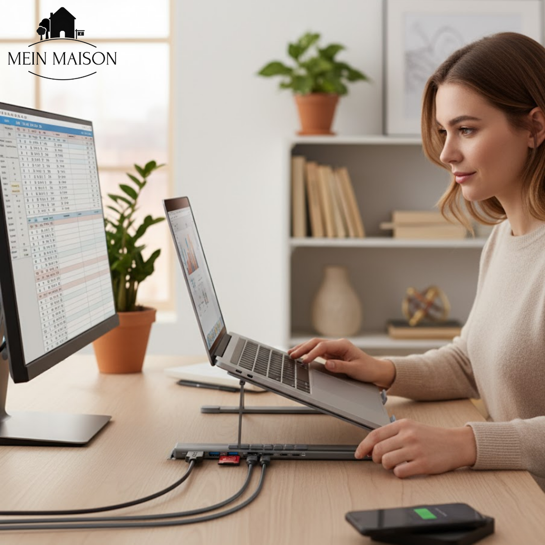 BowLift | ProDock Stand – 8-in-1 Laptop Riser and Hub combined!