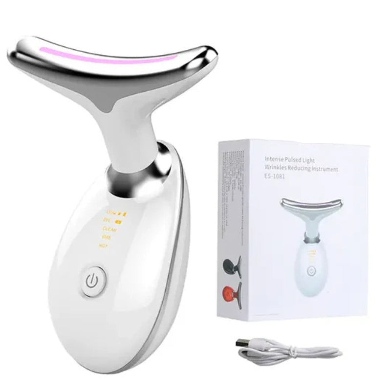 Anti-wrinkle facial tightening massager with LED light therapy for face and neck Bowlift