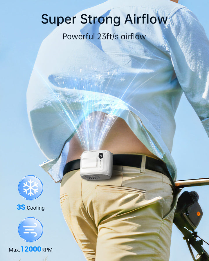 Waist Fan Hands-Free Personal Neck Fan for Outdoor Camping | Bowlift
