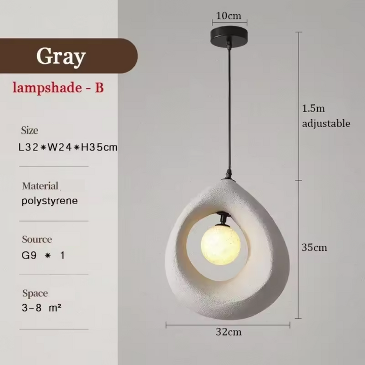 BowLift | Japanese Wabi Sabi Pendant Lamp with Minimalist Design