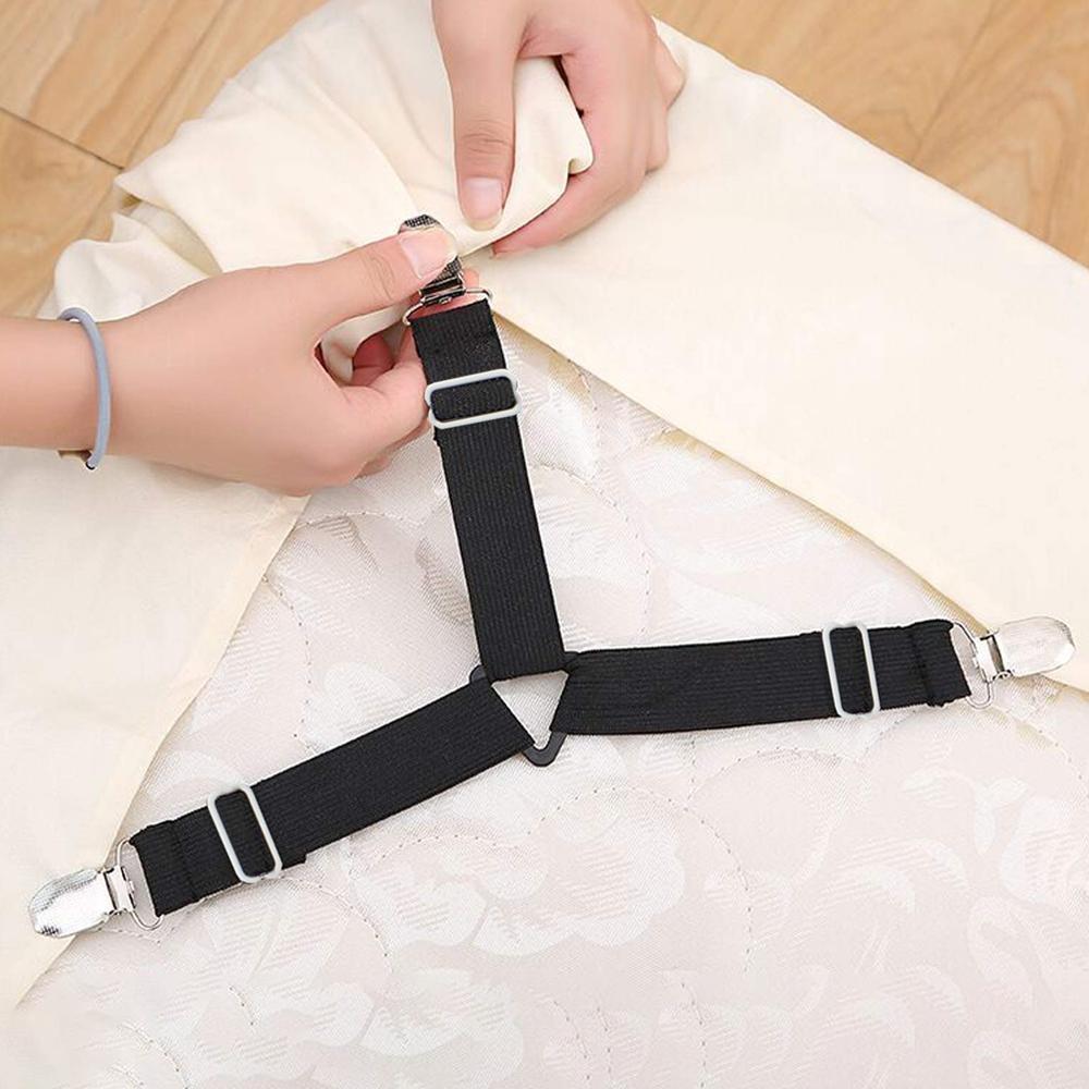 BowLift | Bed Sheet Tighter, 8-Pack Adjustable Triangular Elastic Band Straps