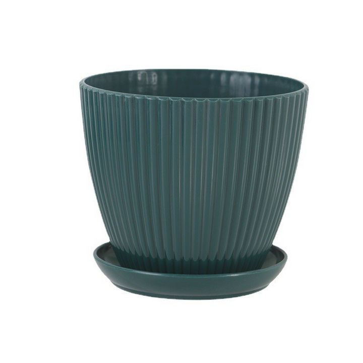 BowLift | Flower pot with groove structure and saucer – Sturdy plastic pot for plants