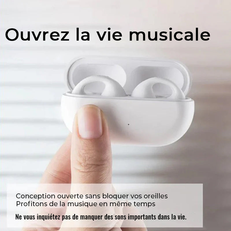 Bone conduction headphones with clip for the ear, wireless | Bowlift
