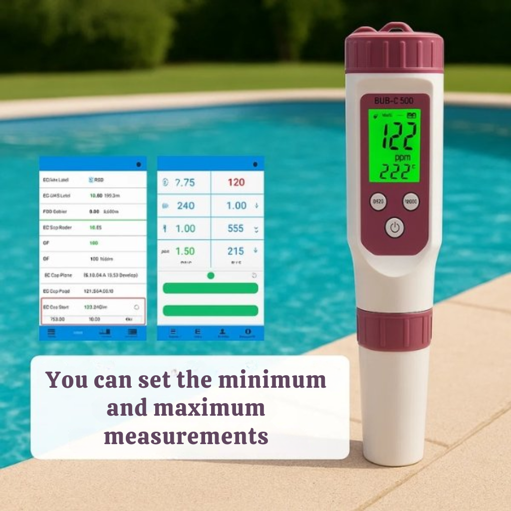 BowLift | Digital Pool Tester – Measuring device for pH and chlorine for easy pH measurement in pool water