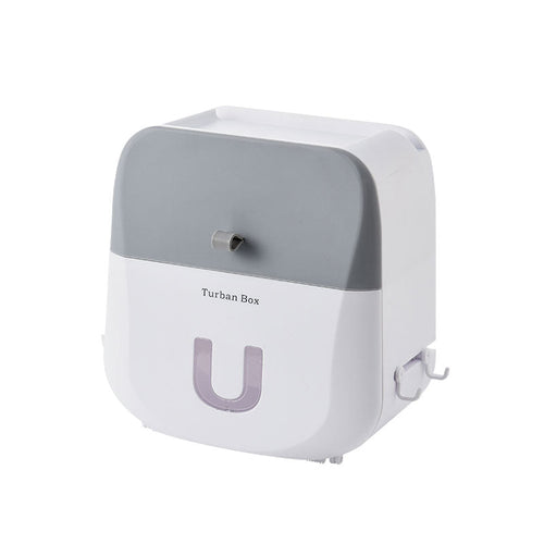BowLift | Waterproof & Punch-free Toilet Paper Storage Box & Shelf with Double-layer Design, Strong Bearing Capacity, One-click Opening and Hook