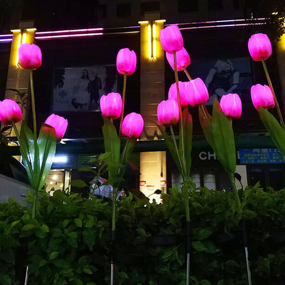 BowLift | Solar Tulip Lawn Light Outdoor Garden LED Tulip Flower Light Ground Stake Landscape Light