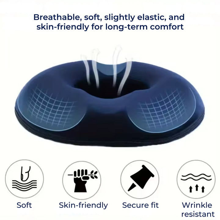 SitRelief | Donut Seat Cushion – Tailbone & Haemorrhoid Relief – Memory Foam – Washable Cover – Office, Travel, Postpartum Use Bowlift