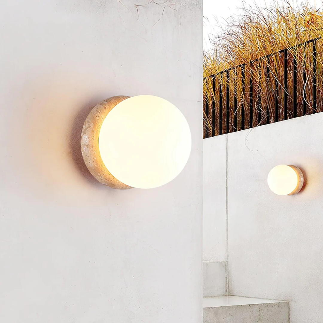 BowLift | Travertine Waterproof Outdoor Wall Lamp