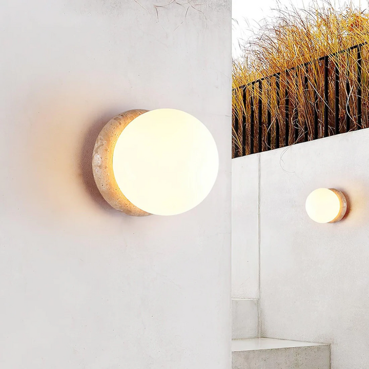 BowLift | Travertine Waterproof Outdoor Wall Lamp