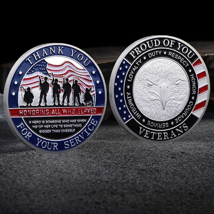 BowLift | Veterans Day Coin Set Gold Silver Plated Military Challenge Coins Gift