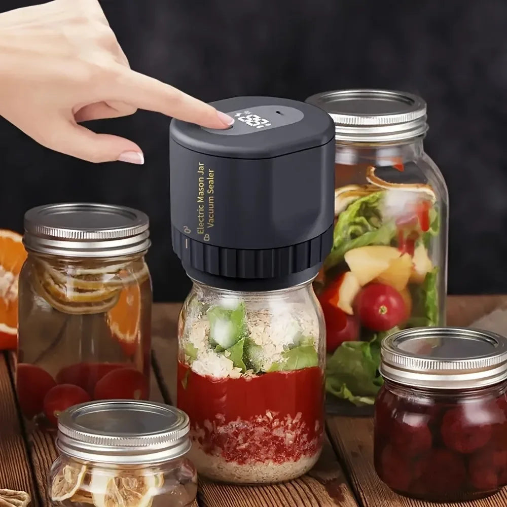 BowLift | Cordless Mason Jar Vacuum Sealer Kit – Wide Mouth Food Preservation System with Airtight Electric Seal