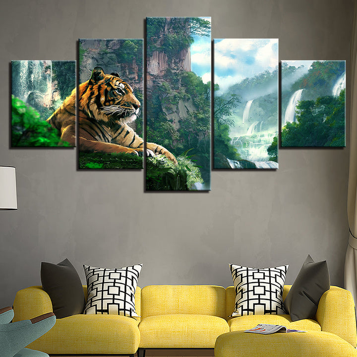 Perched Tiger - Canvas Wall Art Painting | Bowlift
