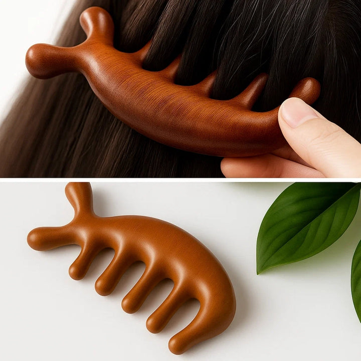 Stress Relief & Hair Health – Natural Sandalwood – Gentle Detangling for Sensitive Scalps Daily Calm Care Bowlift