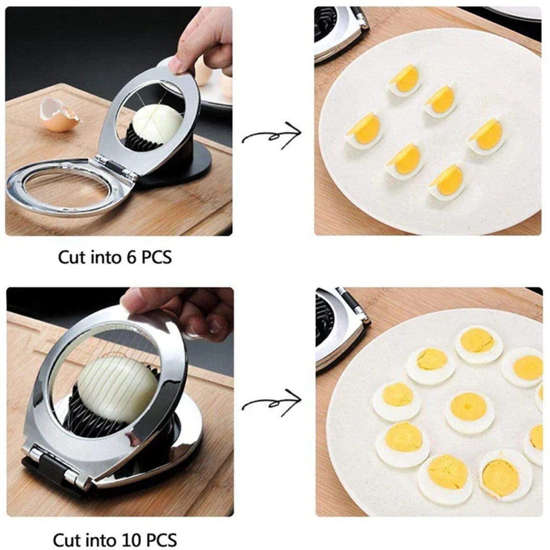 BowLift | Stainless Steel Egg Slicer – 3-in-1 Cutting Options for Effortless Preparation!