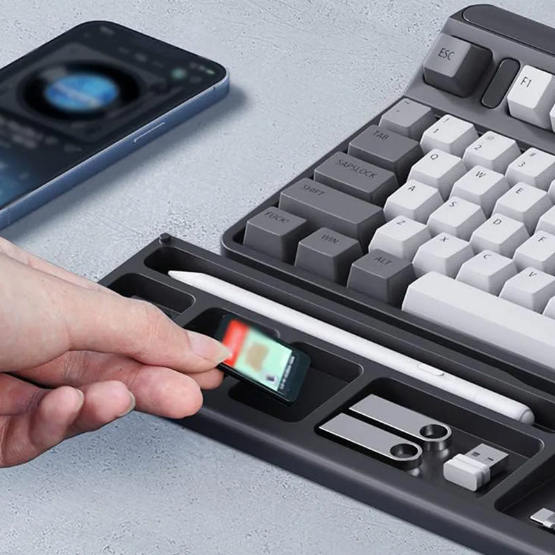 BowLift | Keyboard wrist rest with desk divider box