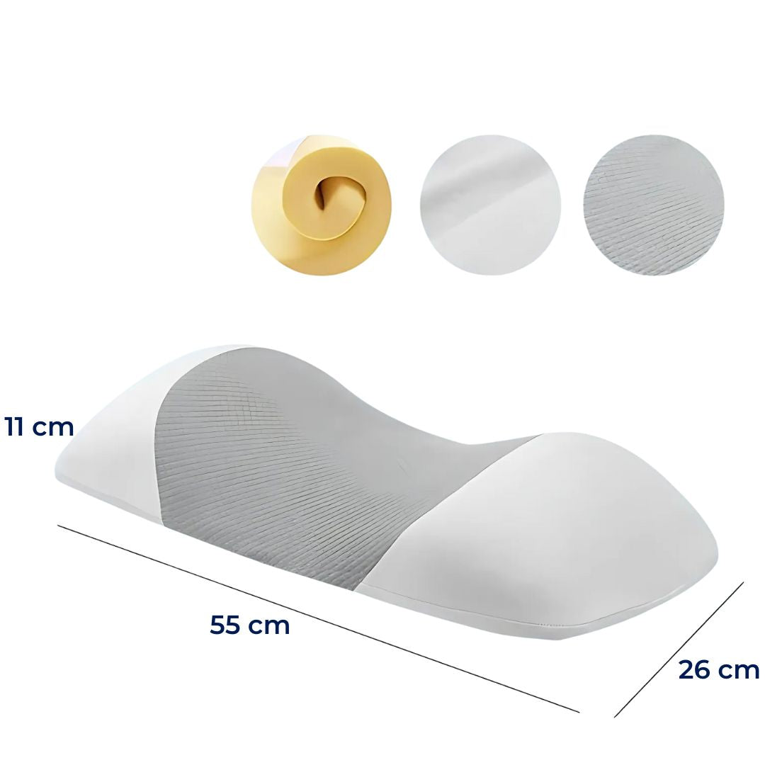 SpineEase | Lumbar Support Memory Foam Pillow – Back Pain Relief – Breathable Cover – Ergonomic Sleep Aid Bowlift