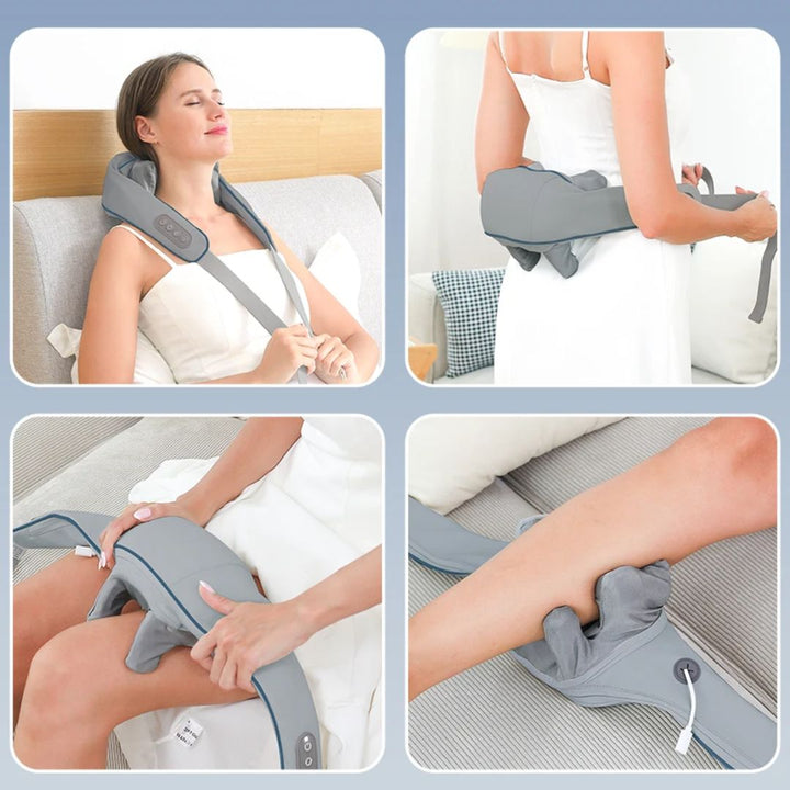 RelaxaPro | Shiatsu Neck Massager – Heated Relief – Cordless Design – Ideal for Office & Home Use Bowlift